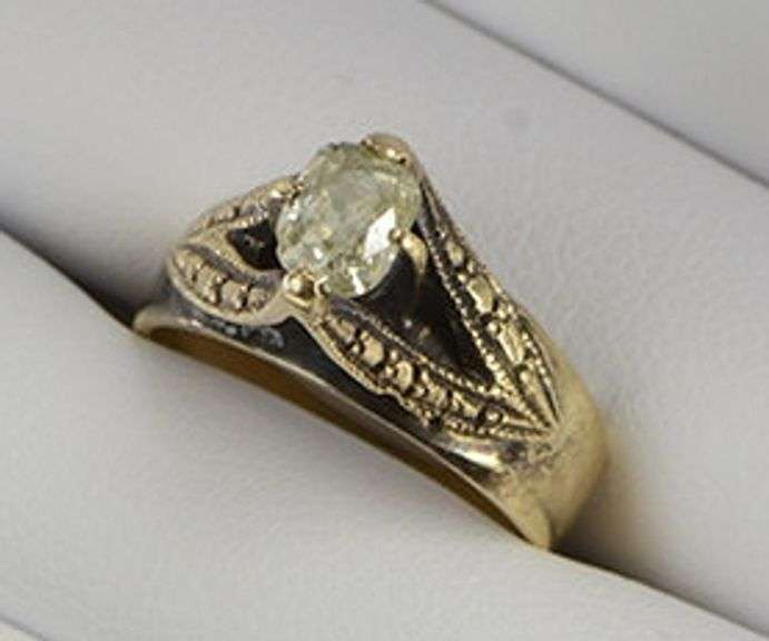 14K Yellow Gold 0.60 Ct Old Mine Cut Diamond Engagement Ring