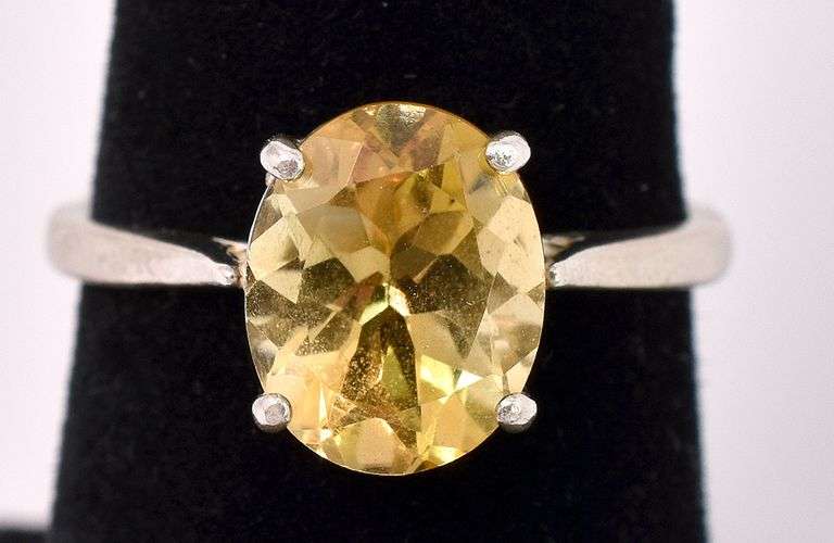 Citrine Gem Ring In Sterling Silver