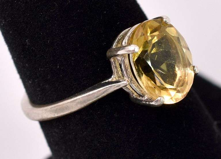 Citrine Gem Ring In Sterling Silver