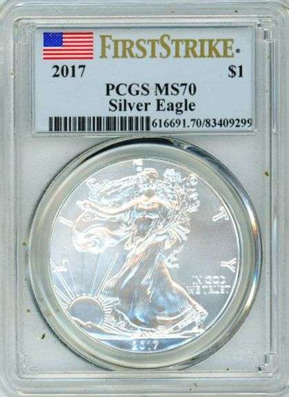 2017 First Strike Issue American Silver Eagle in PCGS MS70
