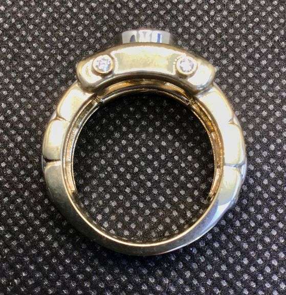 UNIQUE AND LUXURIOUS 14K TWO-TONE GOLD STATEMENT DIAMOND RING