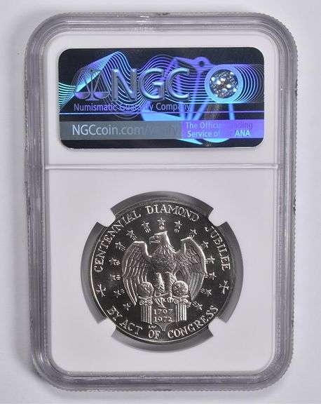 PF69 CAM 1972-P USS Constellation Diamond Jubilee SWO-207Bd 34mm Medal