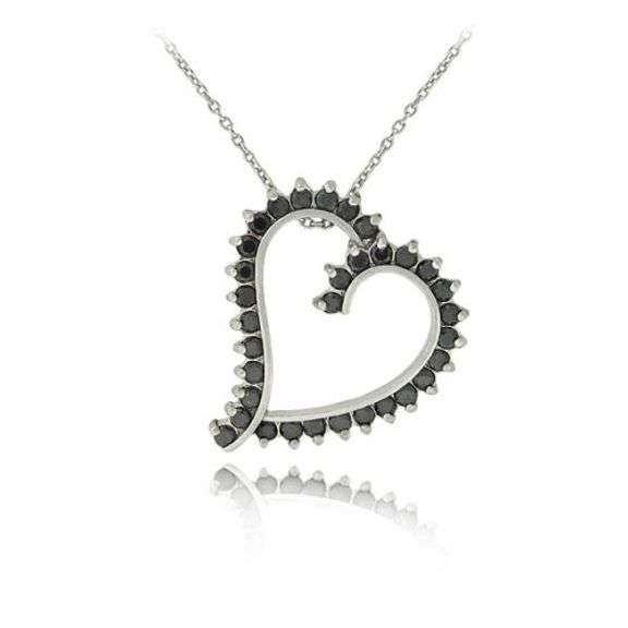 Sterling Silver Black Diamond Pendant