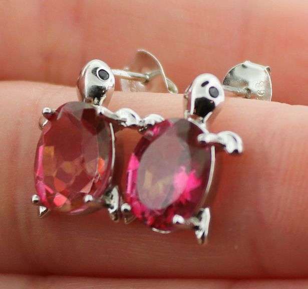 Glittering Pink Mystic Topaz stud earrings