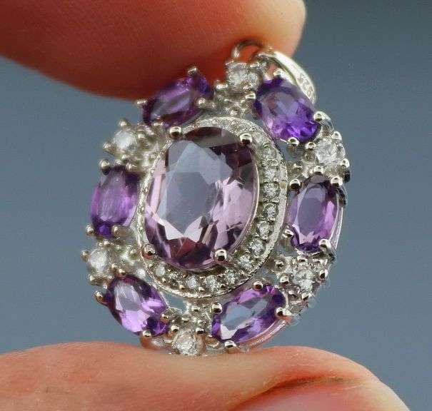 Unheated Amethyst Sterling Silver pendant