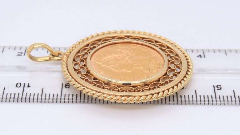 1887 $5 Liberty Gold Coin Pendant