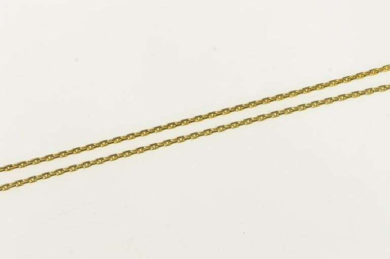 14K Yellow Gold 1.4mm Thick Squared Cable Link Chain Necklace