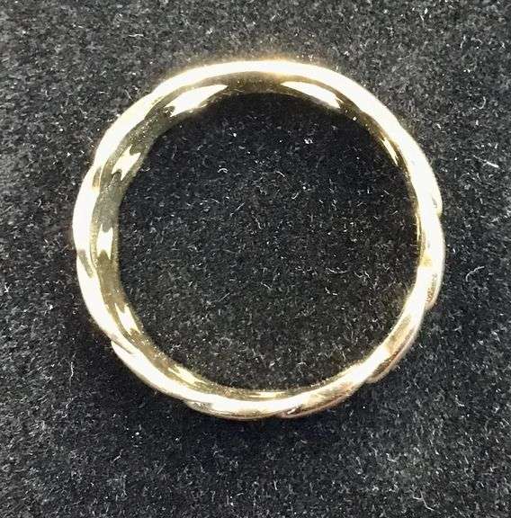 UNIQUE UNISEX 14K YELLOW GOLD CUBAN LINK CHAIN RING