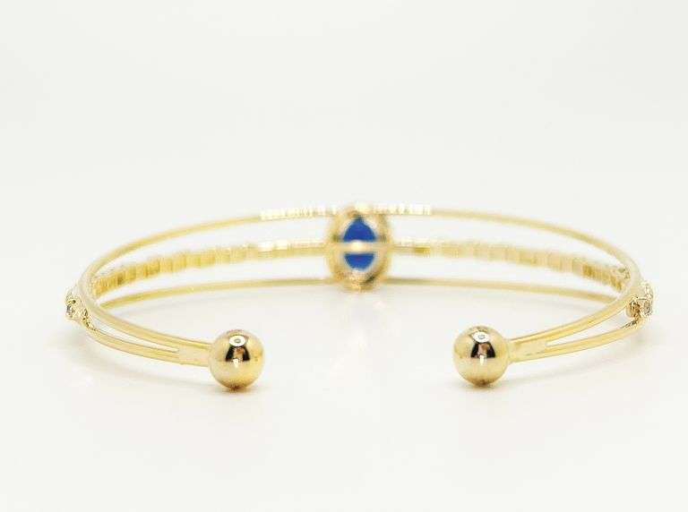 18kt Yellow Gold Plated Gemstone Bangle Bracelet