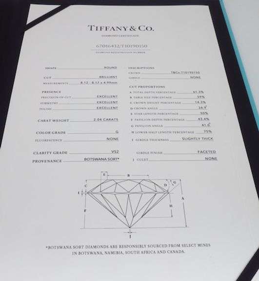 Tiffany & Co. 2.24CTW Diamond Engagement Ring