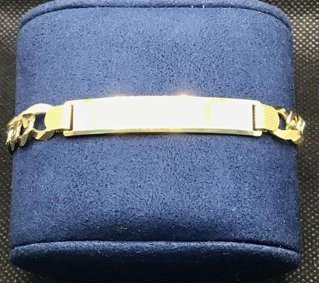 STUNNING AND UNIQUE 14K YELLOW GOLD ID BRACELET