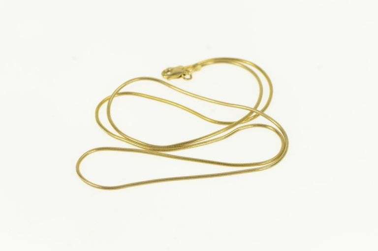 14K Yellow Gold 1.0mm Snake Link Classic Round Chain Necklace