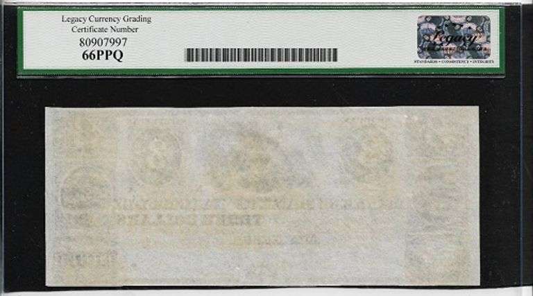 Superb Gem 1800's $3 Millers Bank Of Washtenaw MI Legacy 66 PPQ!