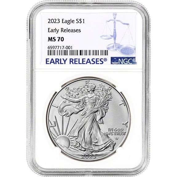 CERTIFIED UNCIRCULATED SILVER EAGLE 2023 MS70 NGC EARLY RELEASES