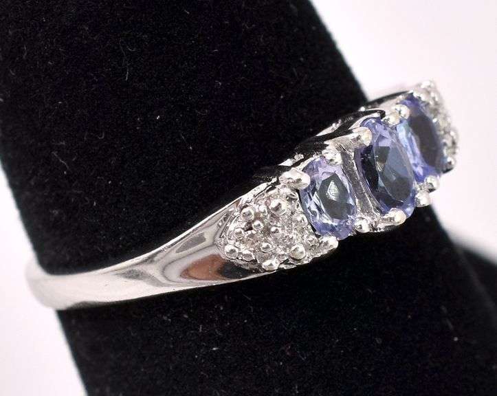 Admirable Purple Iolite Gemstone Ring In White Gold