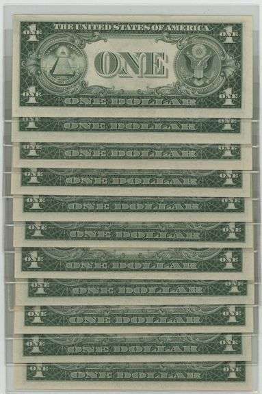 11 Scarce Gem CU 1935-F Series $1 STAR notes, many sequential