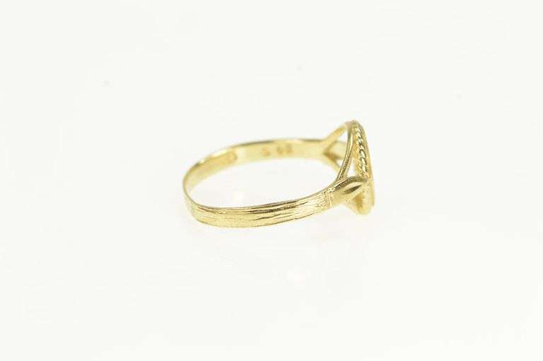 14K Yellow Gold H Cursive Monogram Letter Initial Vintage Ring