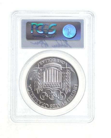 BU 1992-D Olympic Baseball Commemorative Silver $1 Signed Ryan PCGS