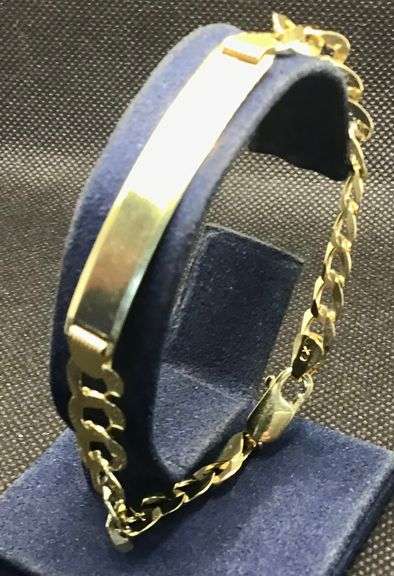 STUNNING AND UNIQUE 14K YELLOW GOLD ID BRACELET