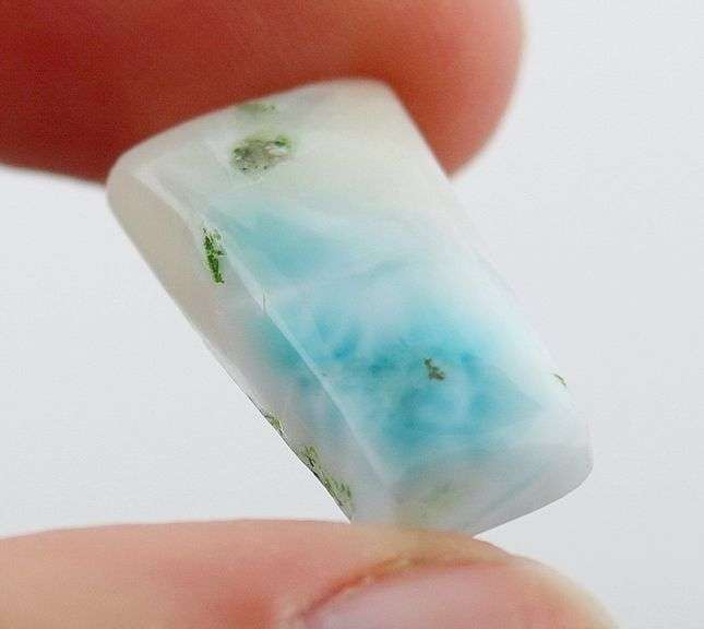 Collectors 18.08ct blue and white Larimar cabochon