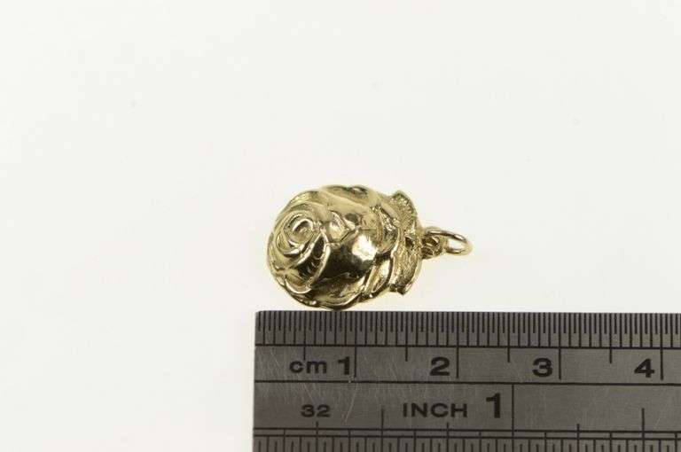 14K Yellow Gold Rose Flower Romantic Valentine Vintage Charm/Pendant