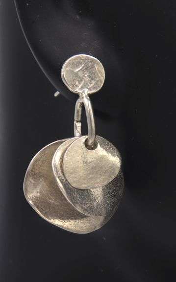 Vintage Sterling Silver Silpada Triple Layered Earrings
