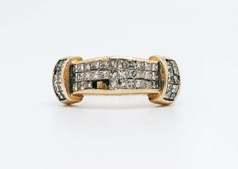 14kt Solid Yellow Gold & Diamond Band Ring
