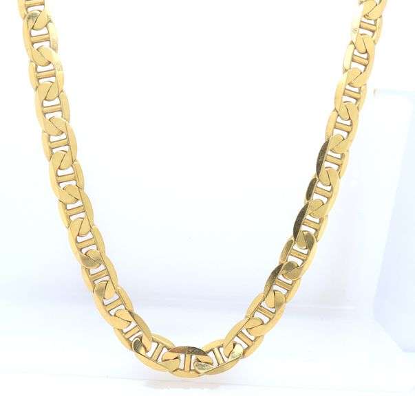 Italian Yellow Gold Marine Link Chain Necklace