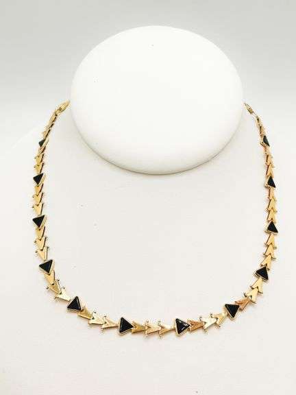 14kt Solid Yellow Gold & Onyx Necklace