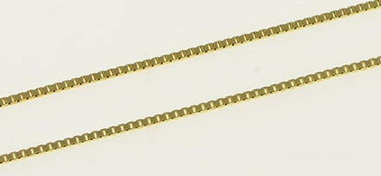 10K Yellow Gold 0.6mm Square Chain Simple Classic Box Link Necklace