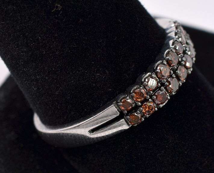 Red Diamond Ring In Sterling Silver