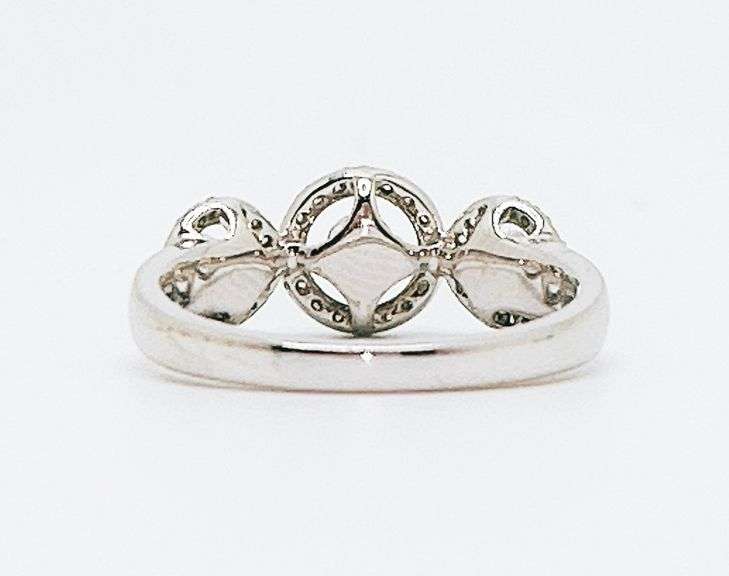 14kt Solid White Gold & Diamond Band Ring
