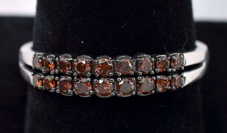 Red Diamond Ring In Sterling Silver
