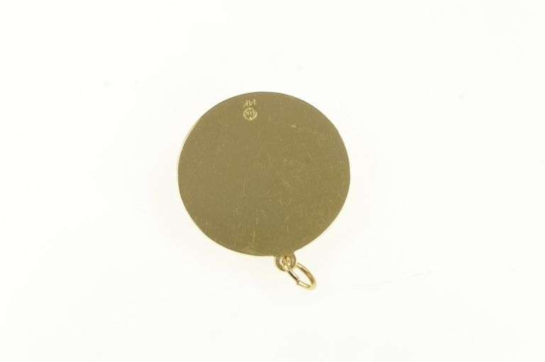 14K Yellow Gold 1960's Wedding Bell Pearl Ruby Marriage Charm/Pendant