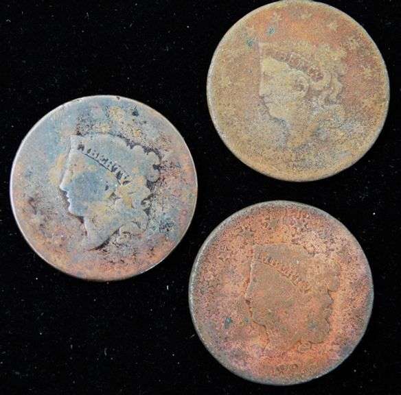3 U.S. Large Cent Coins