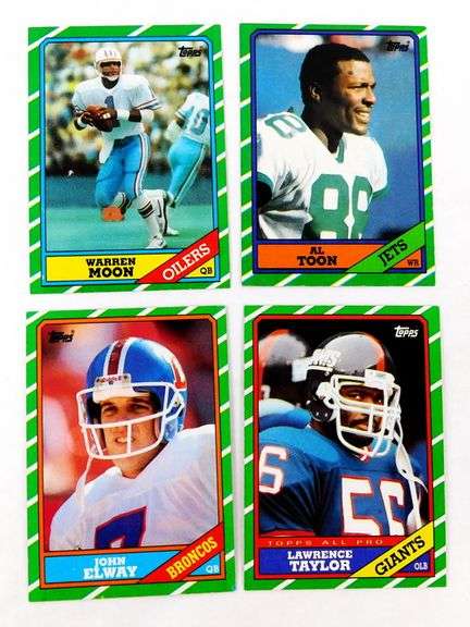 4 Super Stars 1986 Football Cards