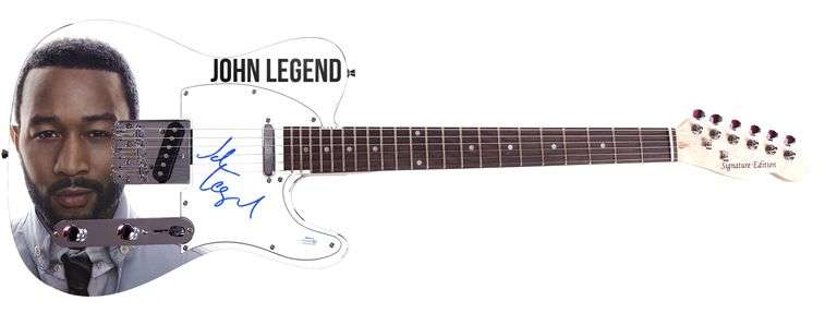 John Legend Autographed 1/1 Custom Graphics Guitar ACOA