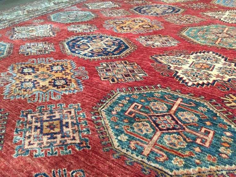 Exquisite Fine Geometric Super Kazak Rug 9x12
