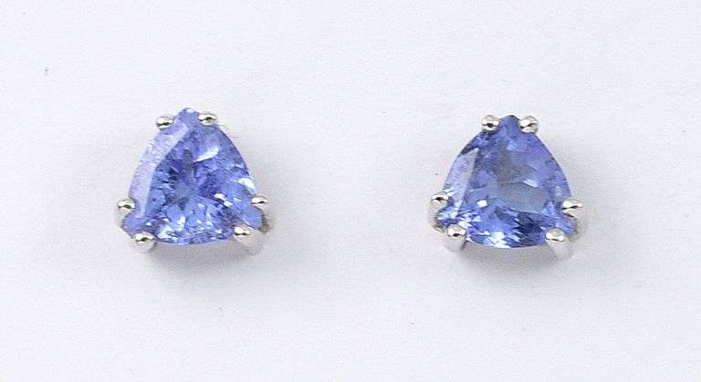 Popular Triangular Tanzanite Earrings