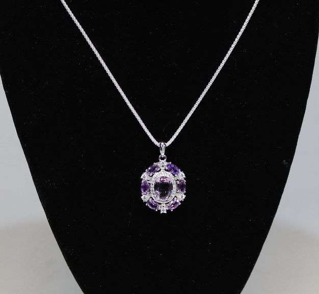 Unheated Amethyst Sterling Silver pendant