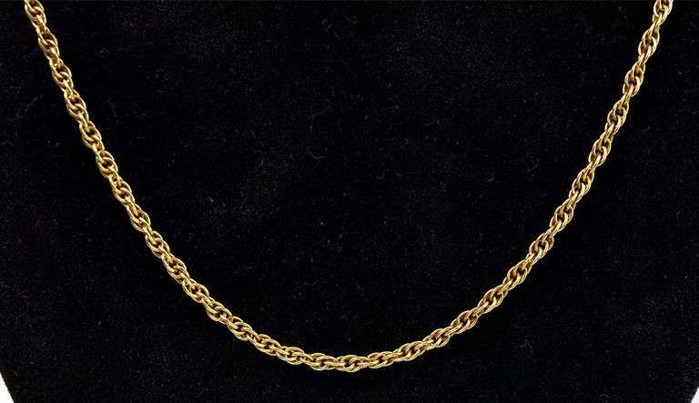 Vermeil Rope Chain Necklace In Sterling Silver