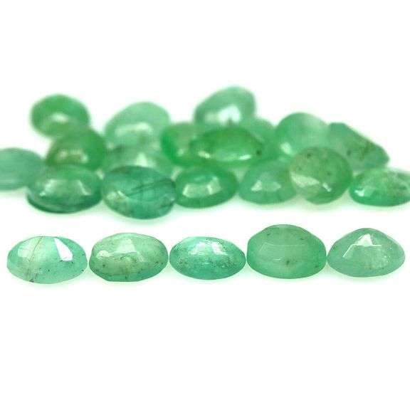 Vibrant green unheated 6.48ct 5x4mm Emerald set