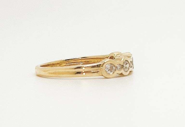 14kt Solid Yellow Gold Diamond Band