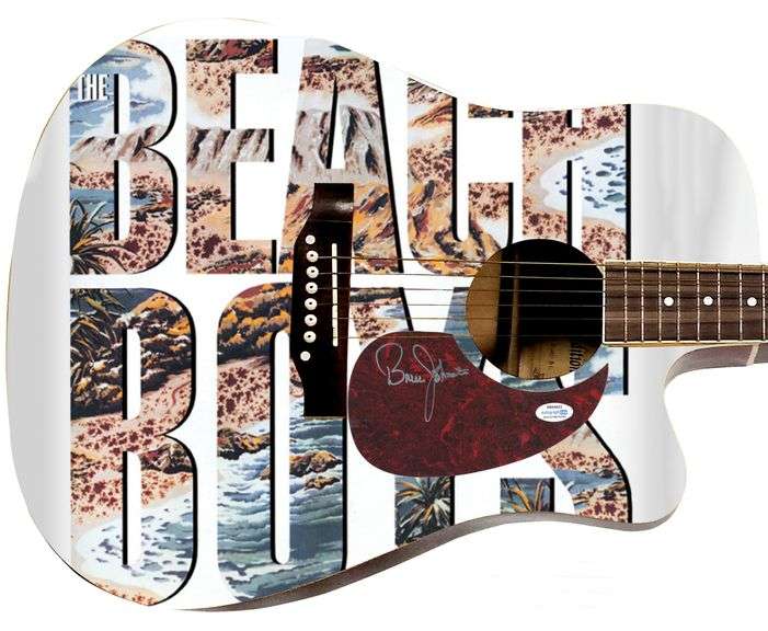 The Beach Boys Bruce Johnston Autographed 1/1 Custom Graphics Acoustic Guitar ACOA