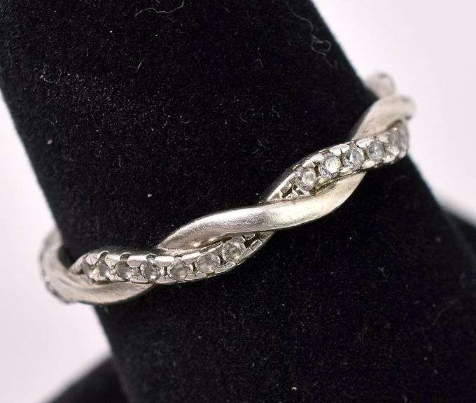 CZ Band Ring In Sterling Silver