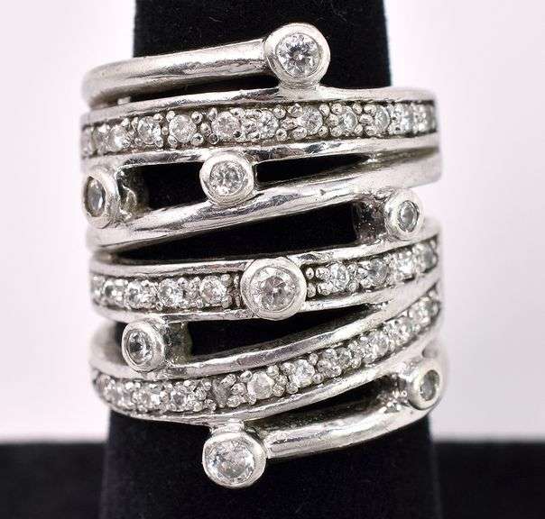 CZ Wrap Ring In Sterling Silver