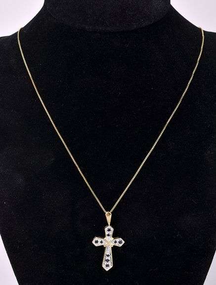 Vermeil Cross Pendant Necklace In Sterling Silver