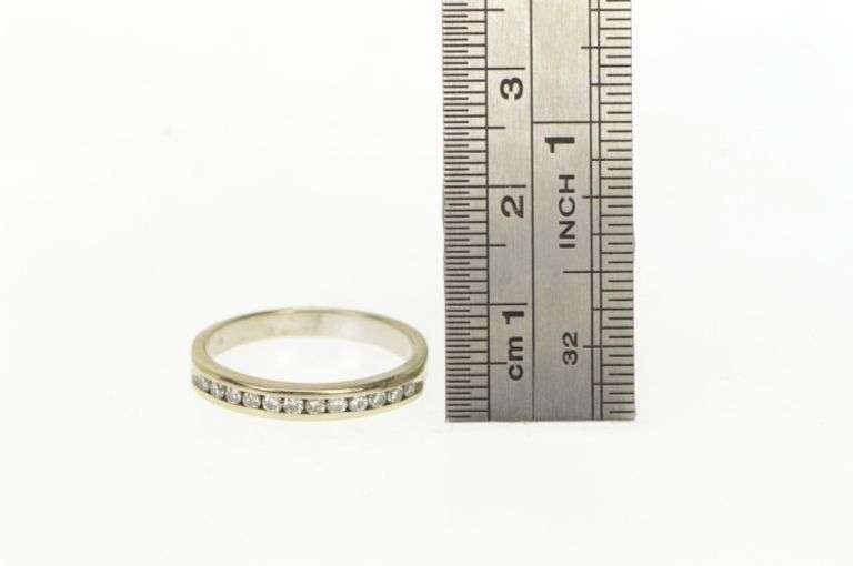 14K White Gold 0.18 Ctw Diamond Classic Wedding Band Ring