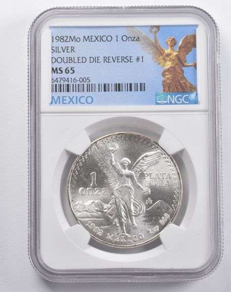 MS65 1982 Mo Mexico 1 Silver Onza DDR #1 NGC