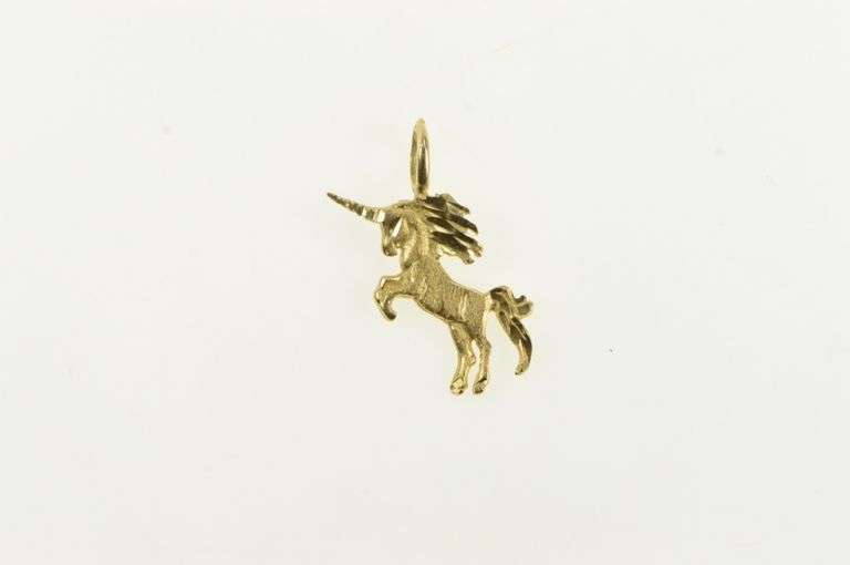 14K Yellow Gold Unicorn Mystical Creature Unique Symbol Charm/Pendant